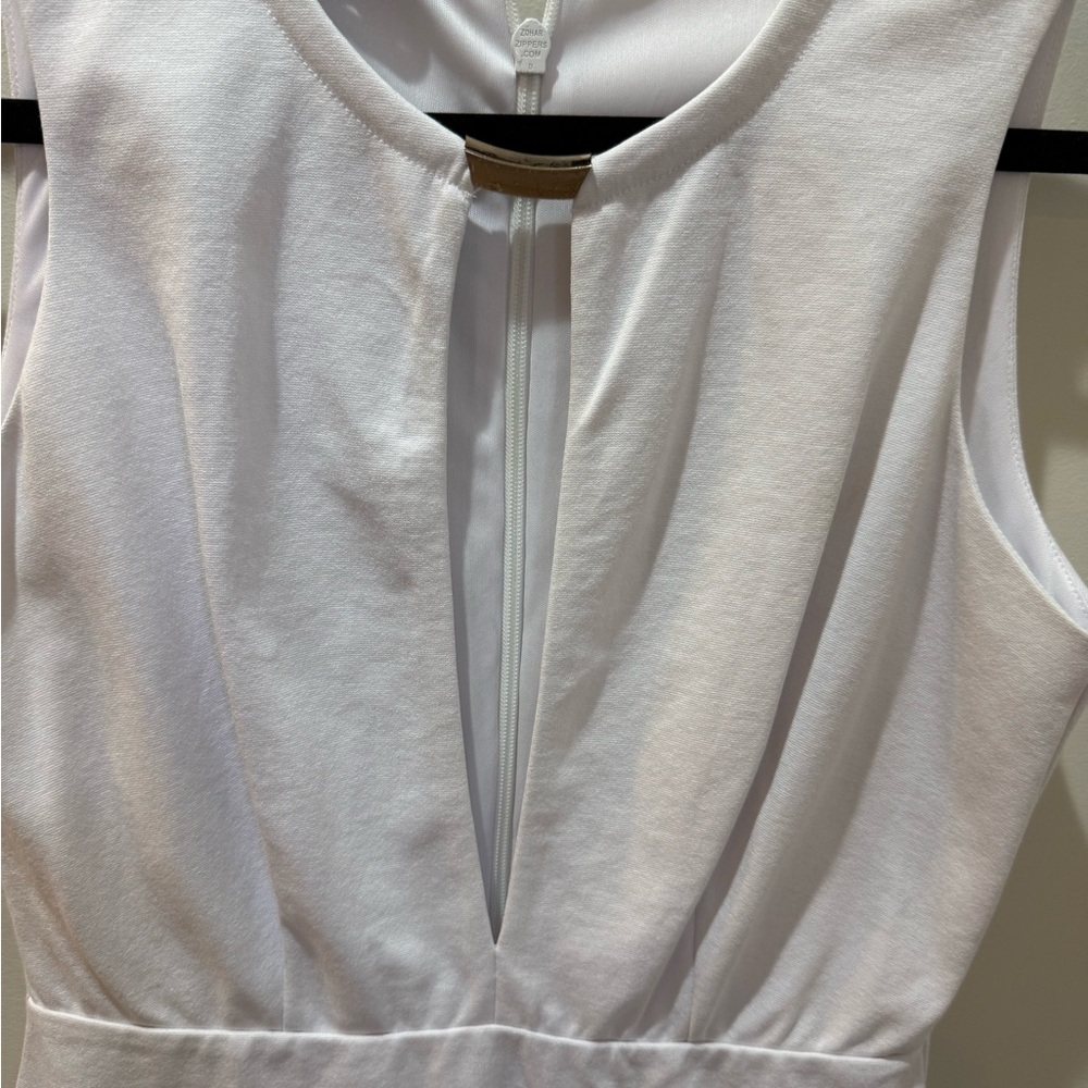 Bebe Elegant White Sleeveless Dress